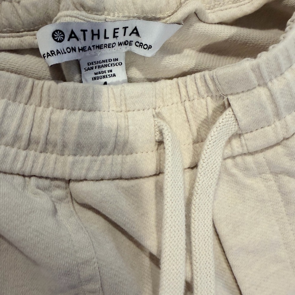 Athleta Women's Off-White Wide-Leg Pants - Picture 8 of 10